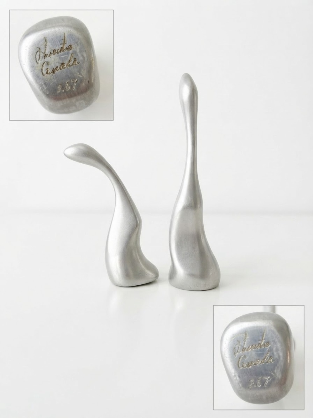 Vintage Hoselton Signed Aluminum Bird Sculptures- Signed